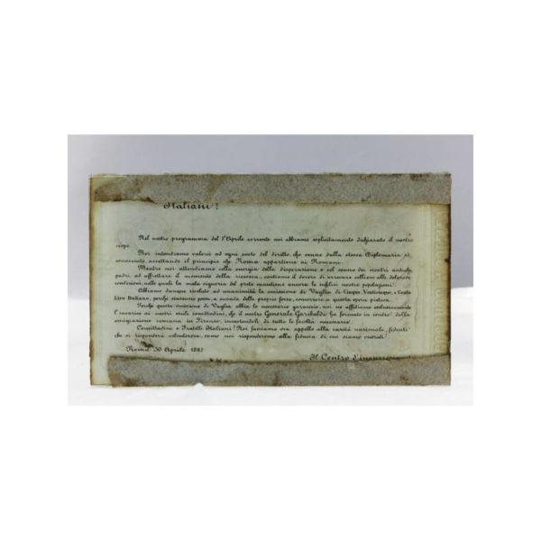 LIRE 100 del 1867 firma autografa di Giuseppe Garibaldi