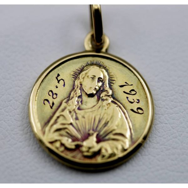 Medaglia Sacro Cuore di Gesù Vintage - oro K. 18